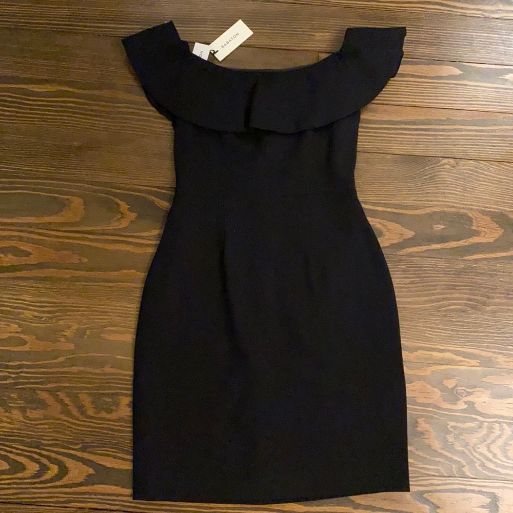 Aritzia Black Off-Shoulder Mini Dress